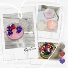 DIY aroma candle with glass cup and dried flower set